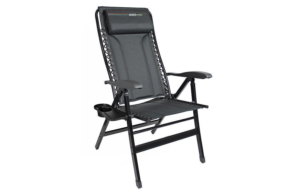 Reclining Suspension Lounge Outdoor Chair, Aluminium Reclining Folding Chair With Footrest
